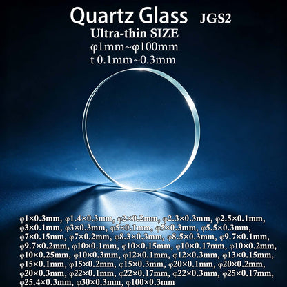 Ultra thin round JGS2 quartz glass