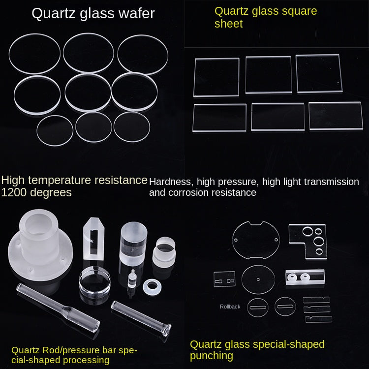 4pcs-φ50mm  RolyIndCustom Custom Transparent Quartz Glass - UV Transmitting, High-Temperature Stable, Acid and Alkali Resistant