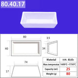 Alumina square crucible 80*40*17mm 25ml    Tapered Quartz Crucible for 1600°C High-Temperature Induction Smelting