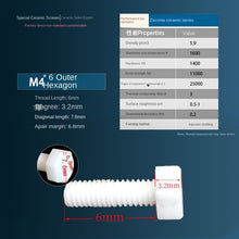 Load image into Gallery viewer, Premium Alumina/Zirconia Ceramic Screw  | Insulating &amp; High Temp Resistant M2-M5 | Corrosion-proof Nut &amp; Bolt Set