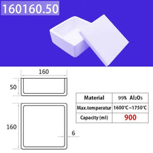 Load image into Gallery viewer, 160*160*50mm 900ml  Industrial Grade 99% Alumina Square Quartz Crucible, Premium for Induction Furnace Melting