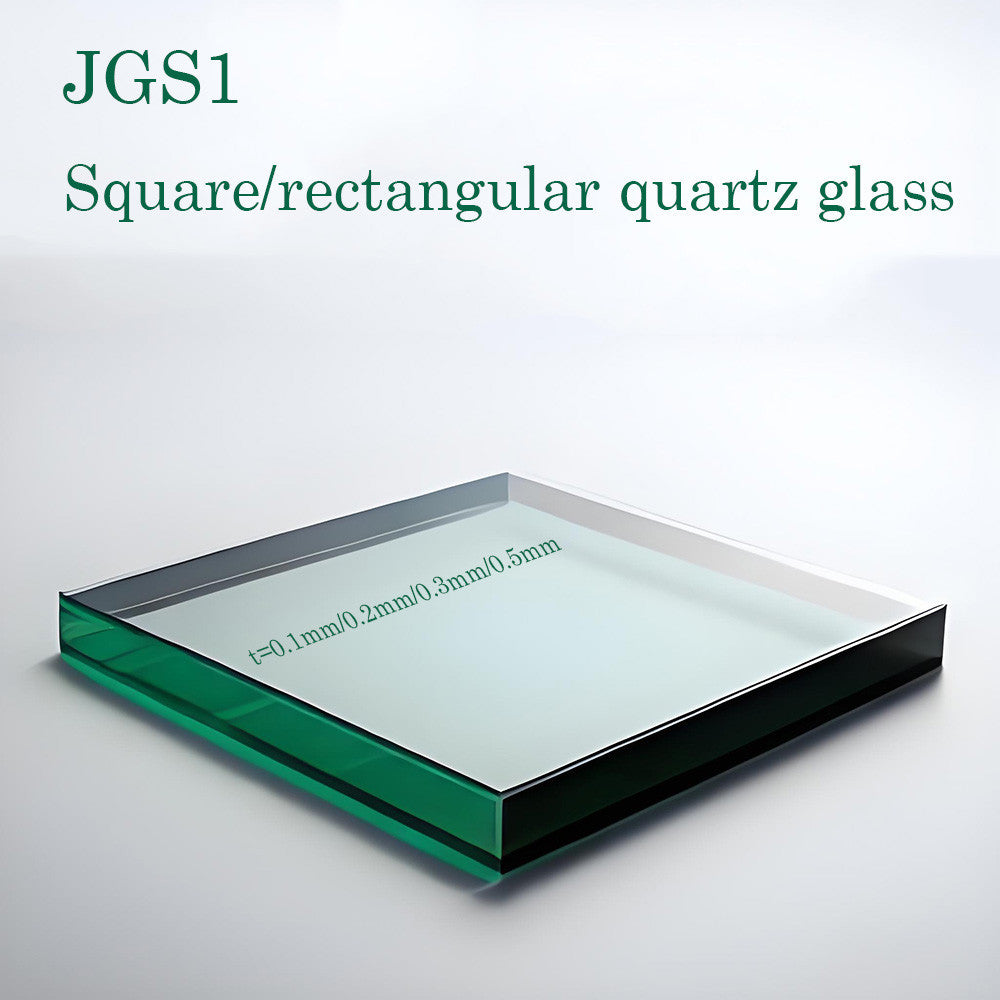 Clarté redéfinie | Verre à quartz JGS1 carré/rectangulaire de qualité supérieure, transmission 92 %, résistant à la chaleur 1 200 °C, transmission UV 185-2500 nm, diamètre φ15-50 mm, t0,1/0,2/0,3/0.