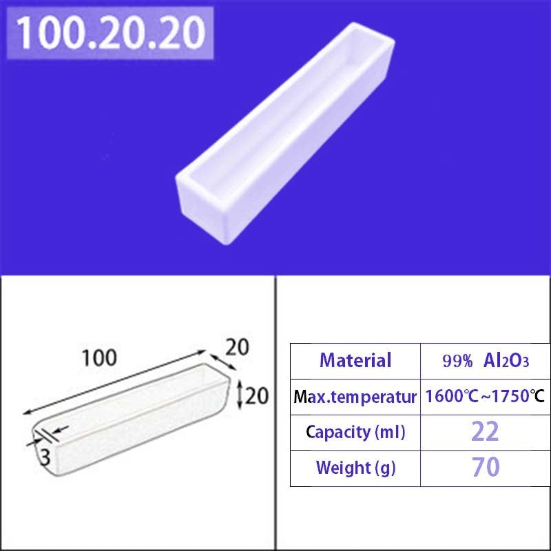 100*20*20mm 22ml  Professional Melting Square Quartz Crucible, 1600°C Working Temperature, Preferred for Induction Furnaces