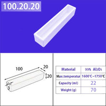 Load image into Gallery viewer, 100*20*20mm 22ml  Professional Melting Square Quartz Crucible, 1600°C Working Temperature, Preferred for Induction Furnaces