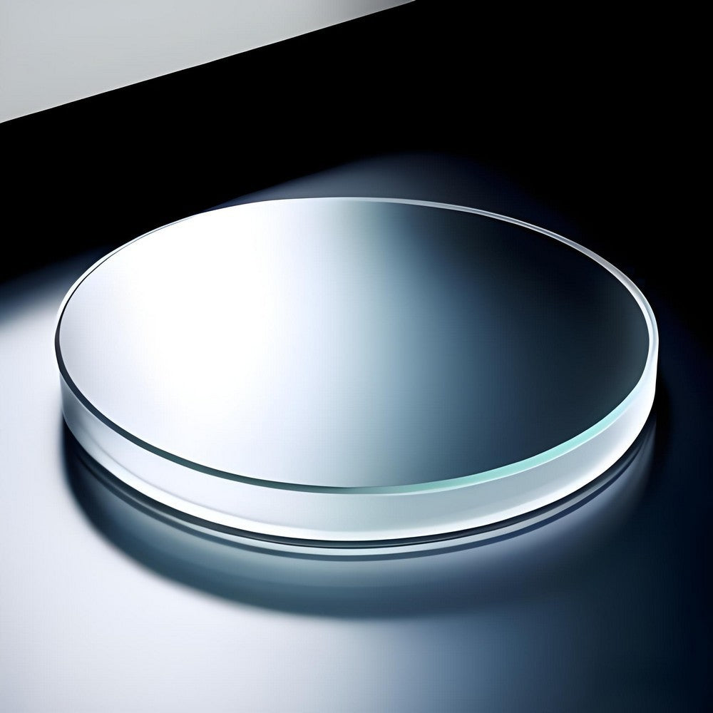 JGS1 Ultra-Thin Round UV-Transparent Quartz Glass Discs, 185-2500nm High Transmission, 1200°C Heat Resistant, 50mm/2inch Diameter, Thickness 0.1-0.5mm, Custom Crafted