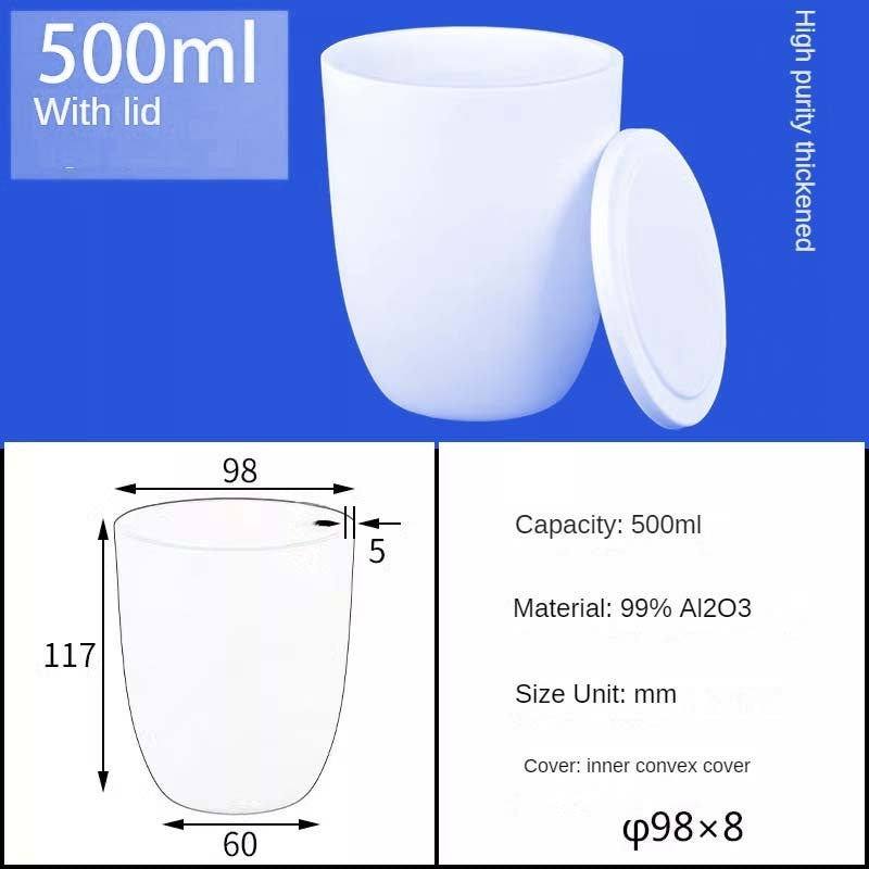 Creusets en alumine de 500 ml | Creusets en alumine de gros calibre pour un fonctionnement continu du four