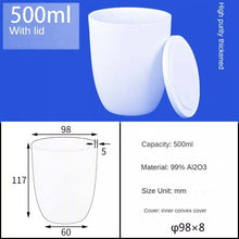 Laden Sie das Bild in den Galerie-Viewer, 500ml Alumina Crucibles| Heavy-Gauge Alumina Crucibles for Continuous Furnace Operation