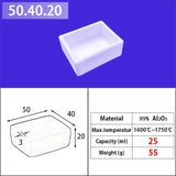 Alumina square crucible 50*40*20mm 25ml   99% Al2O3 Reinforced Square Quartz Crucible, Designed for Induction Heating