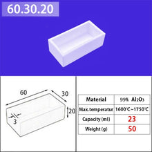 Load image into Gallery viewer, 60*30*20mm 23ml   Industrial Grade 99% Alumina Square Quartz Crucible, Premium for Induction Furnace Melting