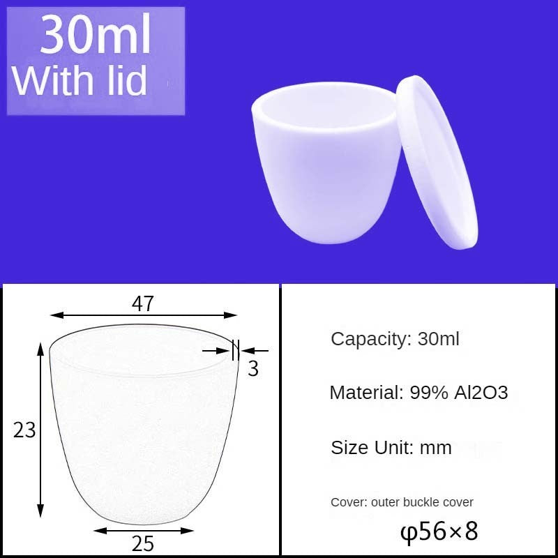 30ml Alumina Crucibles|Lab Standard Equipment 30ml Alumina Ceramic Crucible