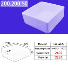 Load image into Gallery viewer, 200*200*50mm 2600ml  Industrial Grade 99% Alumina Square Quartz Crucible, Premium for Induction Furnace Melting