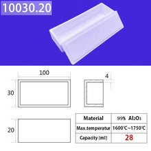 Load image into Gallery viewer, 100*30*20mm 28ml  Professional Melting Square Quartz Crucible, 1600°C Working Temperature, Preferred for Induction Furnaces