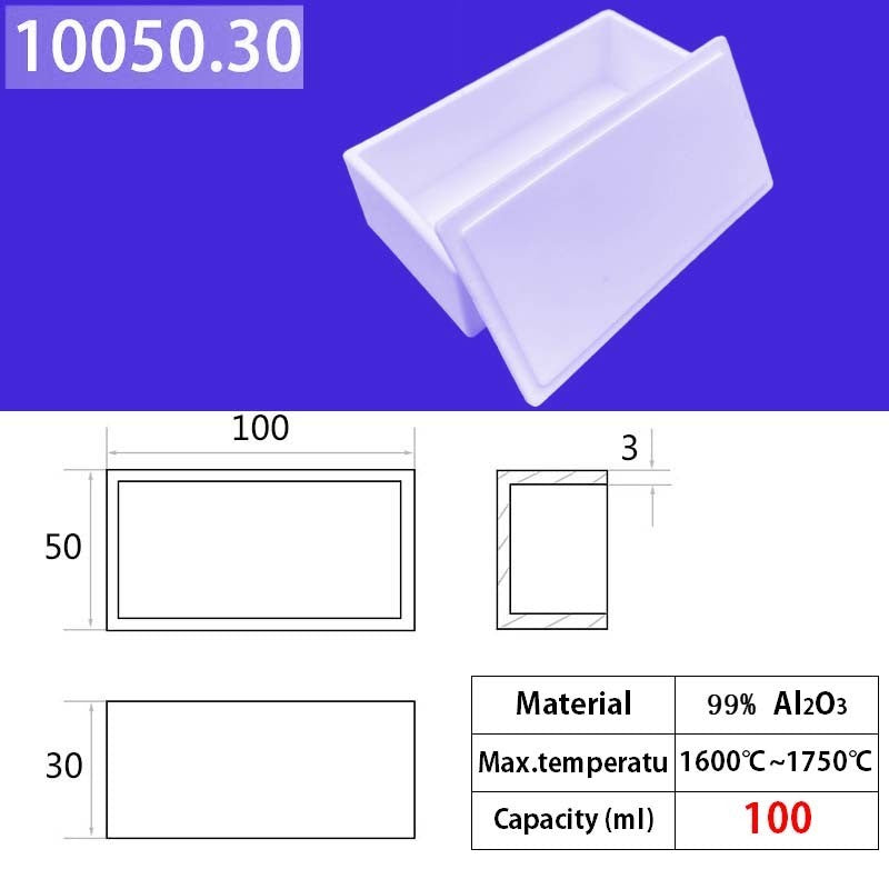 100*50*30mm 50ml  1600°C High-Temperature Tapered Quartz Melting Container, Designed for Efficient Induction Melting