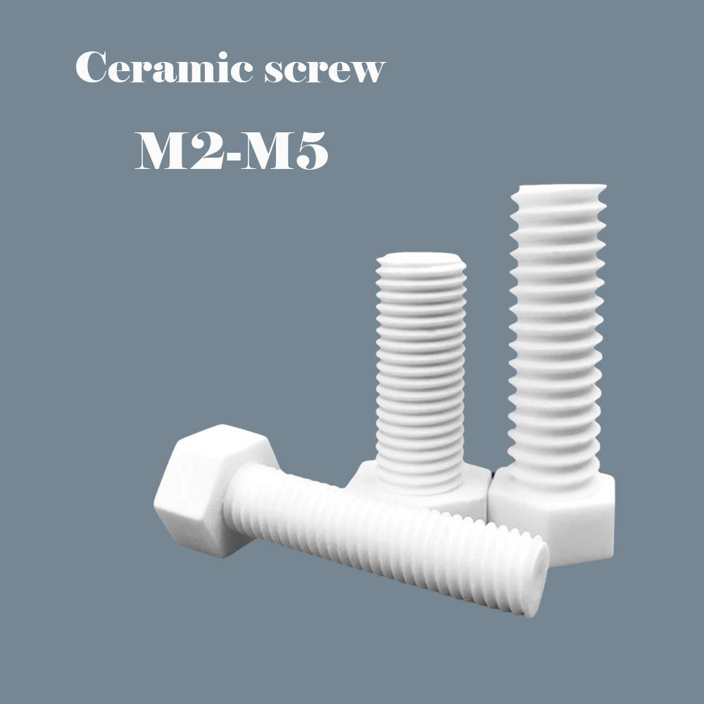 Premium Alumina/Zirconia Ceramic Screw  | Insulating & High Temp Resistant M2-M5 | Corrosion-proof Nut & Bolt Set