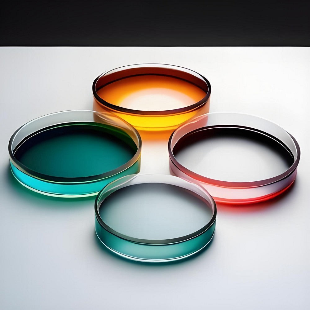 Plaques circulaires en verre optique K9 | Plusieurs tailles en stock et personnalisation disponibles | Taux de transmission de la lumière élevé