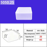 Alumina square crucible 50*50*25mm 25ml    99% Purity Alumina Quartz Crucible, Working Temp 1600°C, Universal for Induction Furnace