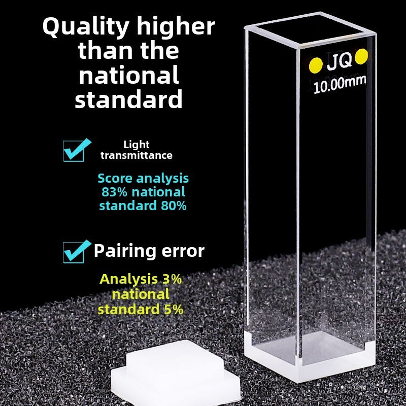 Quartz Fluorescence Cuvette - 4-Channel, 10mm Path Length, UV Transparent Sample Cell for Atomic Fluorescence Spectrophotometer