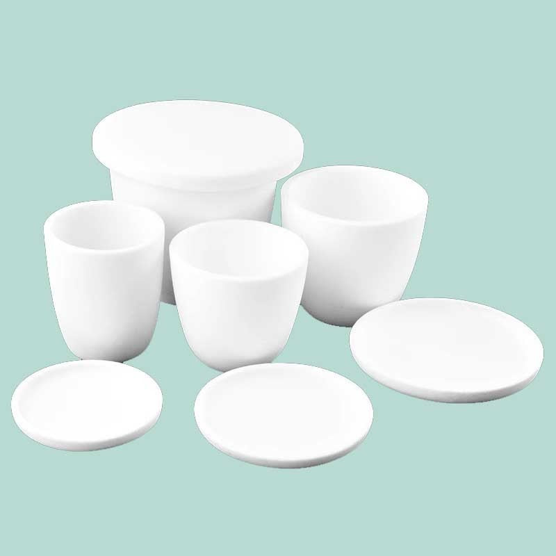 750Ml Corundum Crucible | Circular Arc with Lid | 99% Alumina | High Temperature Resistance 1650 ℃ | Muffle Furnace Container | Melting Gold and Silver Container | Large Capacity Alumina Crucible