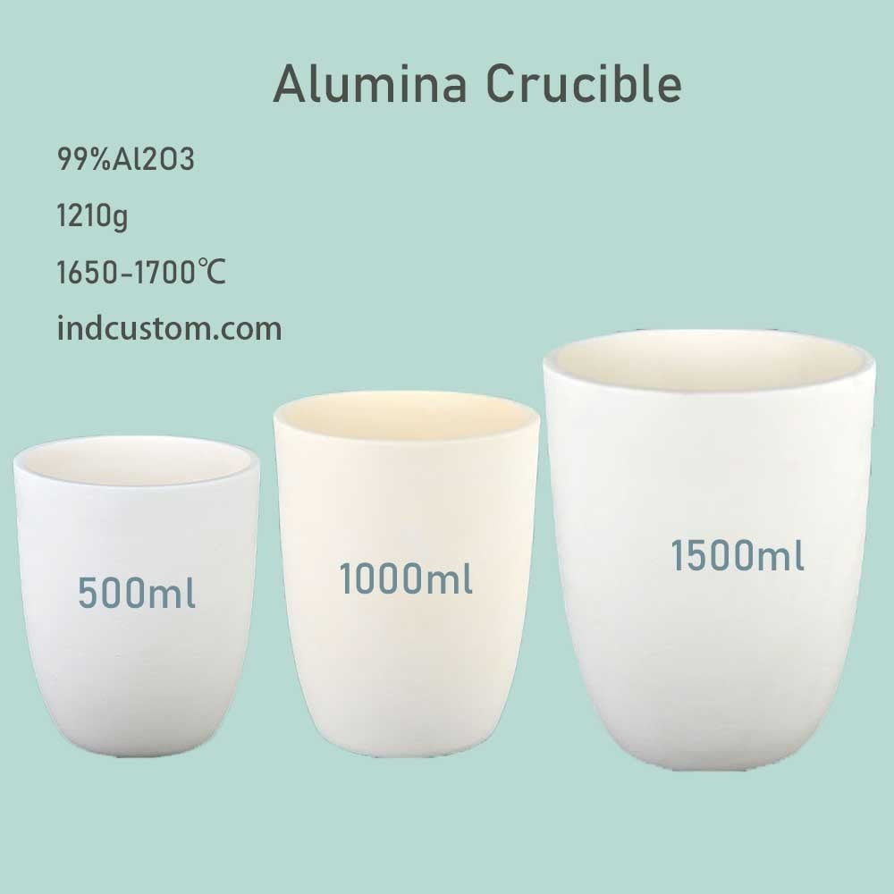 750Ml Corundum Crucible | Circular Arc with Lid | 99% Alumina | High Temperature Resistance 1650 ℃ | Muffle Furnace Container | Melting Gold and Silver Container | Large Capacity Alumina Crucible