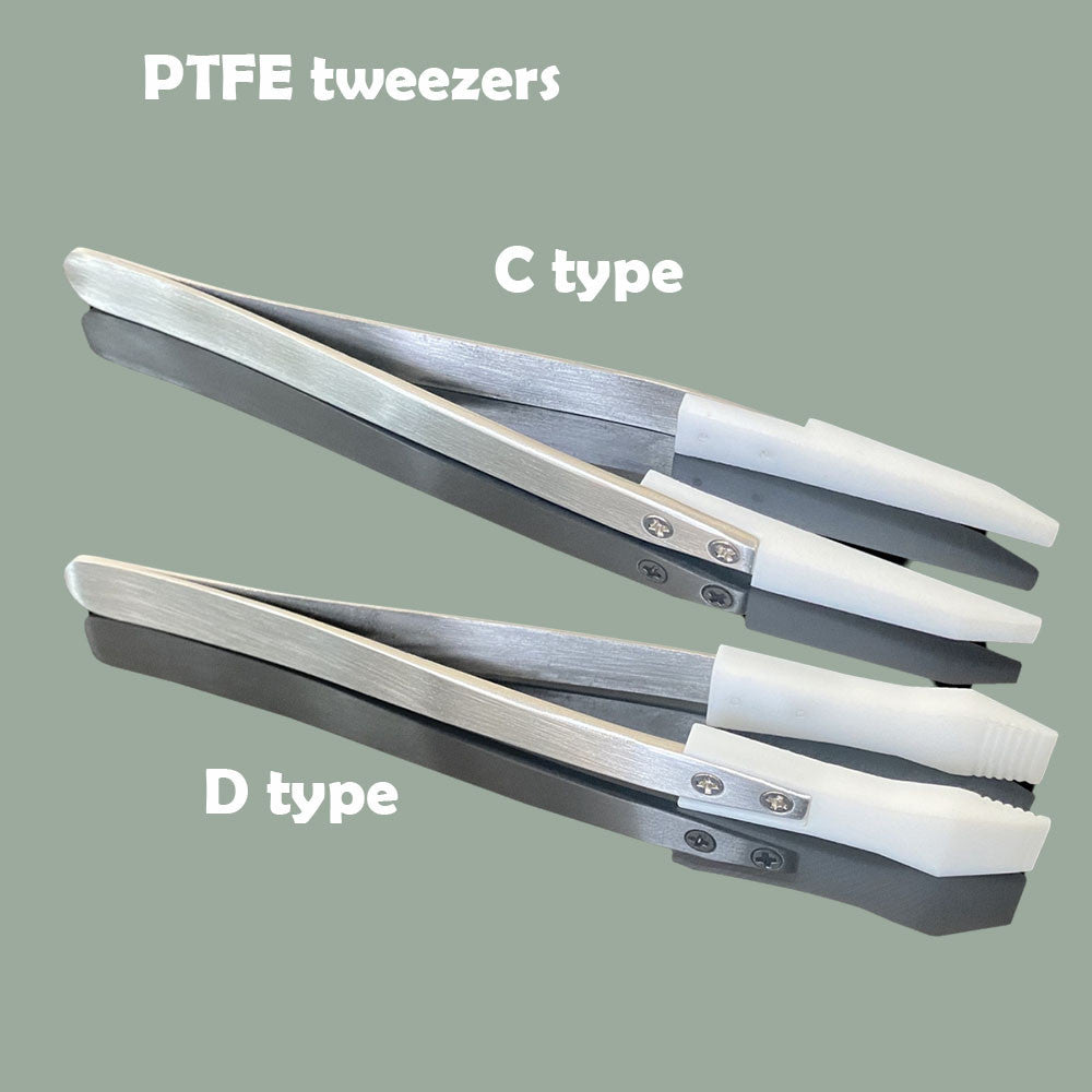 Semiconductor Wafer Handling PTFE Tweezers - High-Temperature Resistant, Teflon Material, Anti-Static