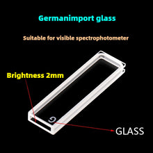 Laden Sie das Bild in den Galerie-Viewer, 2mm Path Length Glass Cuvette - High Transmittance, Fused Bonding, German Imported Material, 700μL Capacity, Two-Sided Illumination