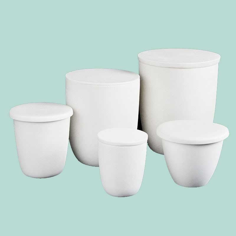 750Ml Corundum Crucible | Circular Arc with Lid | 99% Alumina | High Temperature Resistance 1650 ℃ | Muffle Furnace Container | Melting Gold and Silver Container | Large Capacity Alumina Crucible