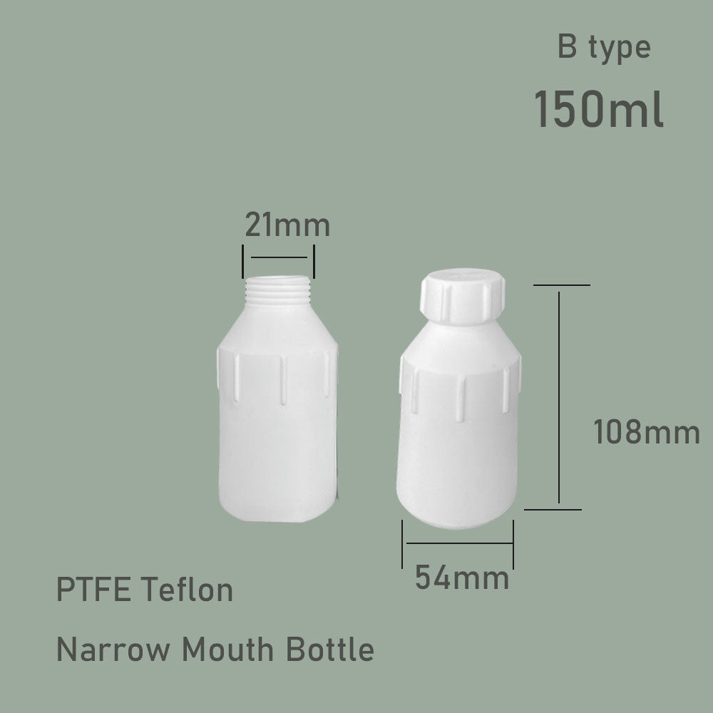 100ml/150ml Chemically Resistant PTFE Narrow-Mouth Bottle|Temperature-Resistant Teflon Wide-Mouth Bottle