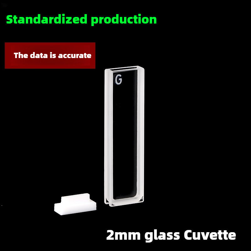 2mm Path Length Glass Cuvette - High Transmittance, Fused Bonding, German Imported Material, 700μL Capacity, Two-Sided Illumination