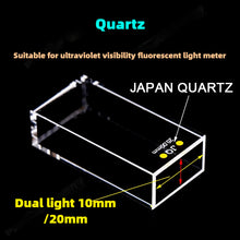 Laden Sie das Bild in den Galerie-Viewer, Fused Quartz Fluorescence Cuvette - 20mm Path Length, UV Transparent, Acid &amp; Alkali Resistant, Four-Sided Illumination