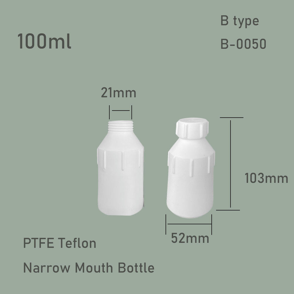 100ml/150ml Chemically Resistant PTFE Narrow-Mouth Bottle|Temperature-Resistant Teflon Wide-Mouth Bottle