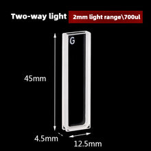 Load image into Gallery viewer, Pack of 10 - 2mm Path Length Glass Cuvettes: High Transmittance, Fused Bonding, 700μL Capacity, Two-Sided Illumination, Wholesale