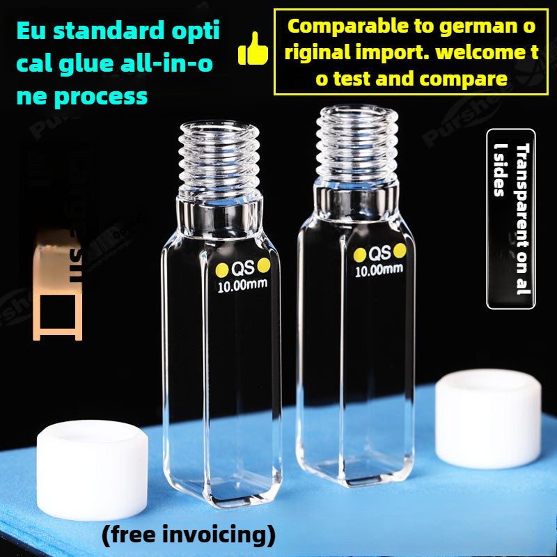 Quartz Fluorescence Cuvette - 4-Channel, 10mm Path Length, UV Transparent, Customizable for Atomic Fluorescence Spectrophotometer