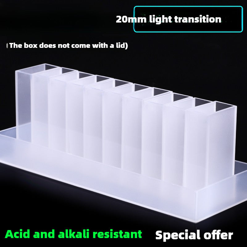 High Transmittance Glass Cuvette Set - 10mm Path Length, 20/30/40/50mm Dimensions, 10-Pack, 3.5ml Capacity, Monolithic Design, Two-Sided Illumination