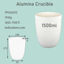 Load image into Gallery viewer, 1500ml Alumina Crucible | Corundum Crucible | 99% Alumina Material | High Temperature Resistance 1650 ℃ | Alumina Crucibles High Form