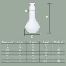 Load image into Gallery viewer, 25ml PTFE  Single Neck Flask|Polytetrafluoroethylene (PTFE) Capacity Flask, Shaking Flask with Single PTFE Neck,  PTFE Capacity Flask