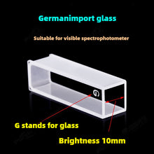 Laden Sie das Bild in den Galerie-Viewer, High Transmittance Cuvette Set - 10mm Path Length Glass, 20/30/40/50mm Dimensions, 10-Pack, 3.5ml Capacity, Monolithic Design, Two-Sided Illumination for Pesticide Residue Testing