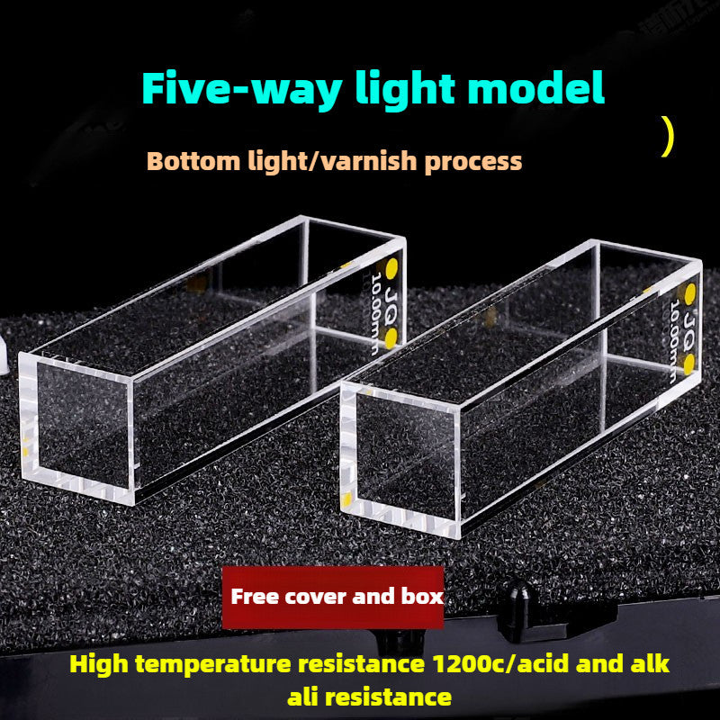 Quartz Fluorescence Cuvette - 4-Channel, 10mm Path Length, UV Transparent, Customizable for Atomic Fluorescence Spectrophotometer