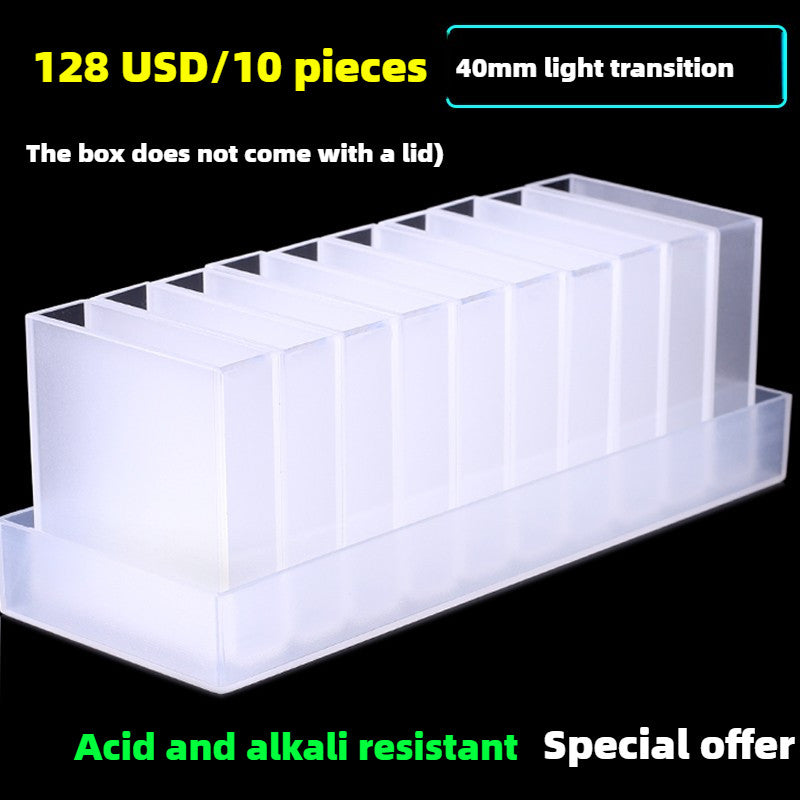 High Transmittance Glass Cuvette Set - 10mm Path Length, 20/30/40/50mm Dimensions, 10-Pack, 3.5ml Capacity, Monolithic Design, Two-Sided Illumination