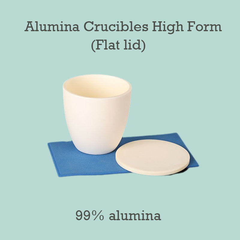 Alumina Crucibles High Form-【99% Alumina】460ml High-Temperature , Flat Lid Alumina Crucible Cup