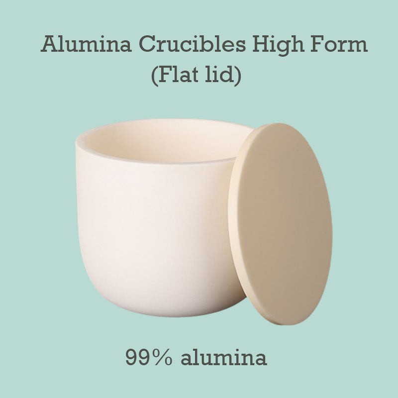 Alumina Crucibles High Form-【99% Alumina】460ml High-Temperature , Flat Lid Alumina Crucible Cup