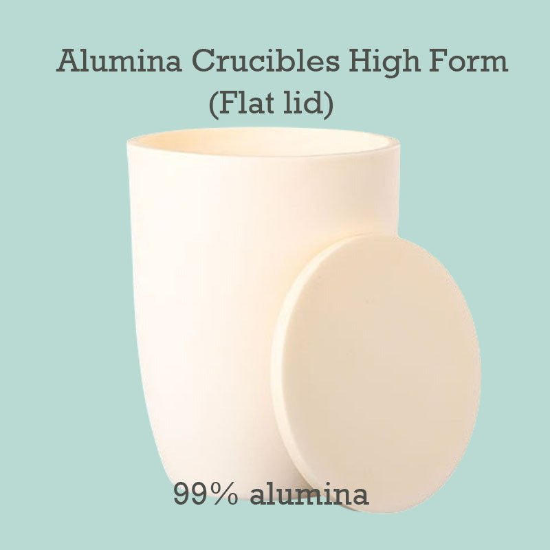 Alumina Crucibles High Form-【99% Alumina】460ml High-Temperature , Flat Lid Alumina Crucible Cup