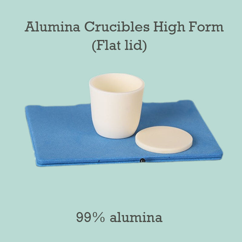 Alumina Crucibles High Form-【99% Alumina】460ml High-Temperature , Flat Lid Alumina Crucible Cup