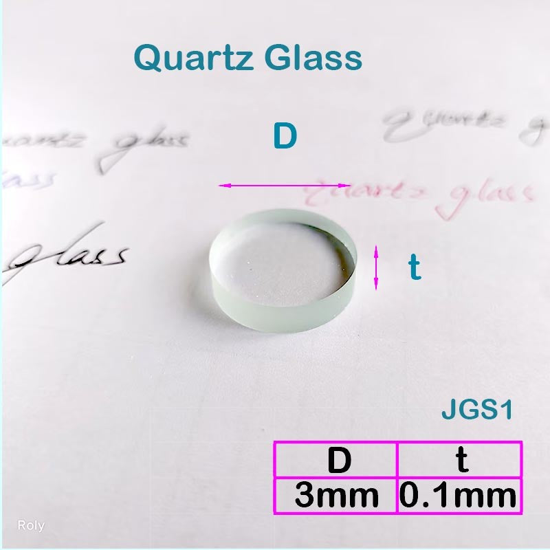 Quartz Glass Sheet-JGS1-φ3mm, High Light Transmittance, Welding Lens, Transparent UV Ultraviolet Light