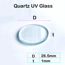 Charger l&#39;image dans la galerie, Quartz Glass Sheet-JGS1-φ26.5mm Laser Cutting Protection Sheet, Transparent Ultraviolet Light