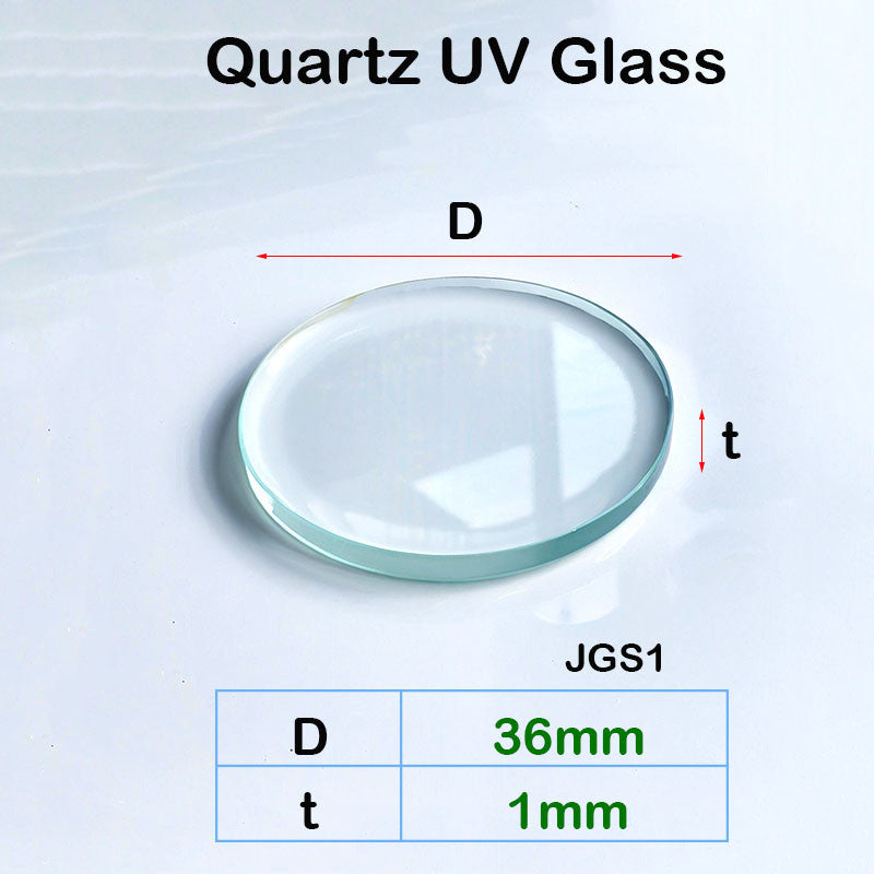 Quartz Glass Sheet-JGS1-φ 36mm Laser Cutting Protection Sheet, Transparent Purple UV External Light