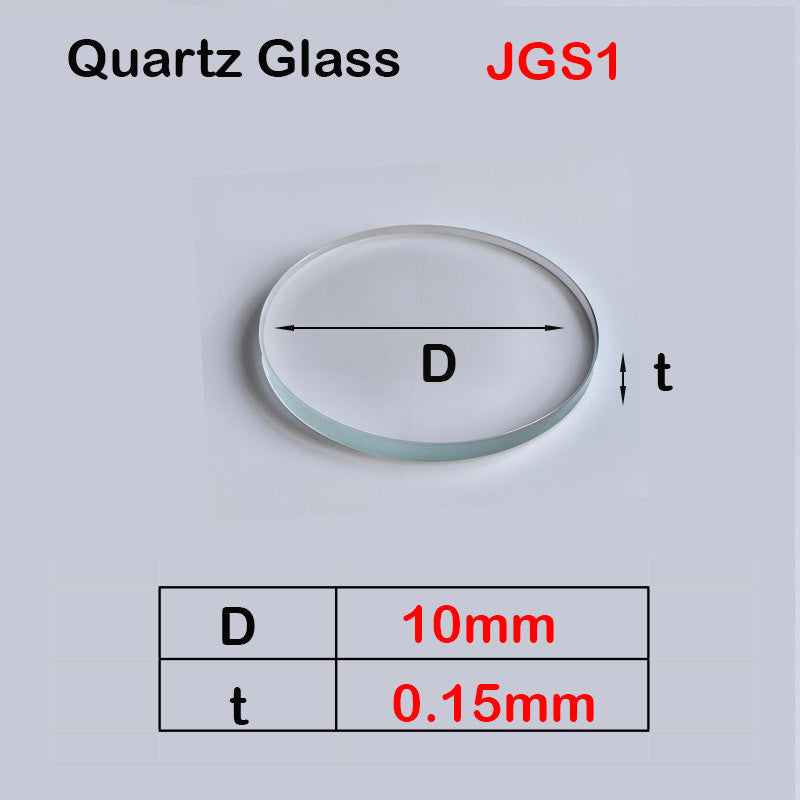 Quartz Glass Sheet-JGS1-φ10mm, Laser Cutting Protection Glass Sheet, Transparent Ultraviolet Light, High Temperature Resistance