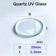 Charger l&#39;image dans la galerie, Quartz Glass Sheet-JGS1-φ33mm Laser Cutting Protective Sheet, Transparent Ultraviolet Light