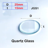 Quartz Glass Sheet-JGS1-φ25mm, Round Laser Cutting Protection Sheet, Transparent UV Light