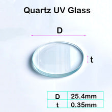 Charger l&#39;image dans la galerie, Quartz Glass Sheet-JGS1-φ 25.4mm (1inch), Round Laser Cutting Protective Sheet, Transparent UV Light