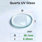 Quartz Glass Sheet-JGS1-φ38.1mm Laser Cutting Protection Sheet, Transparent Purple UV Exterior Light, High Light Transmittance